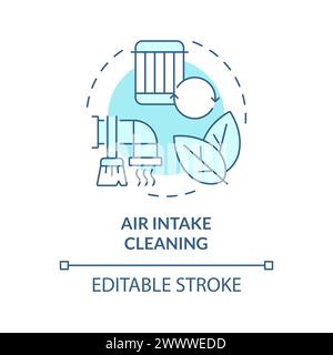 Air intake cleaning soft blue concept icon Stock Vector