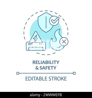 Reliability and safety soft blue concept icon Stock Vector