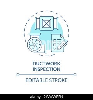 Ductwork inspection soft blue concept icon Stock Vector