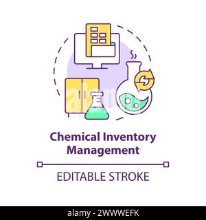 Chemical inventory management multi color concept icon Stock Vector
