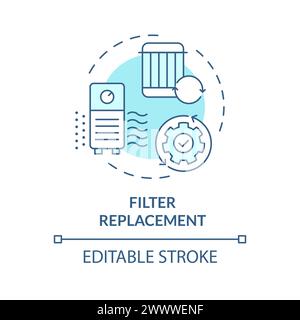 Filter replacement soft blue concept icon Stock Vector