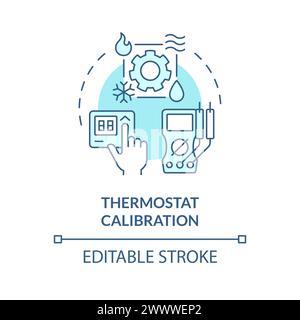 Thermostat calibration soft blue concept icon Stock Vector