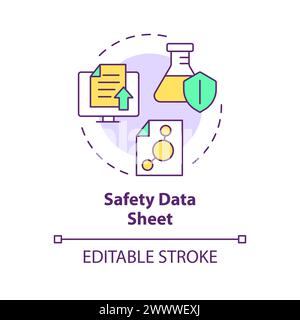 Safety data sheet multi color concept icon Stock Vector