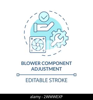 Blower component adjustment soft blue concept icon Stock Vector