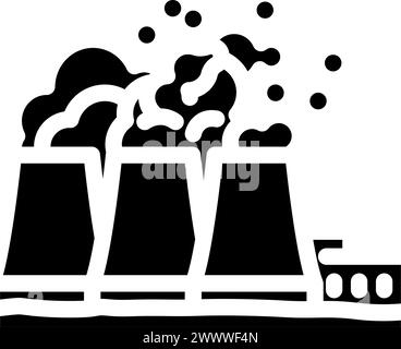 power plant nuclear energy glyph icon vector illustration Stock Vector