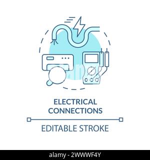 Electrical connections soft blue concept icon Stock Vector