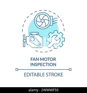 Fan motor inspection soft blue concept icon Stock Vector