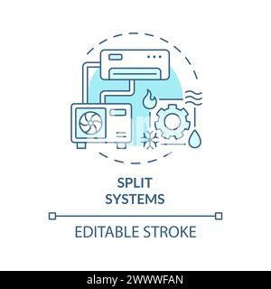 Split systems soft blue concept icon Stock Vector