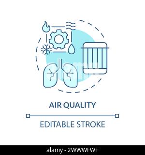 Air quality soft blue concept icon Stock Vector