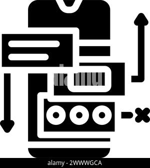 hierarchy ux ui design glyph icon vector. hierarchy ux ui design sign ...