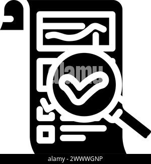Audit icon set. Monochrome sign collection with review, examine ...