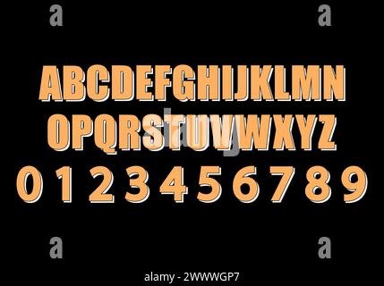 Vector font 3d typography for t-shirt, promotion, sale banner, printing, decoration. Stock Vector