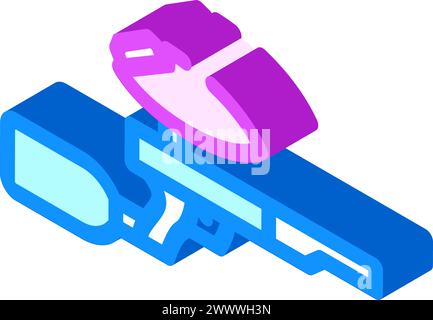 gun paintball game isometric icon vector illustration Stock Vector