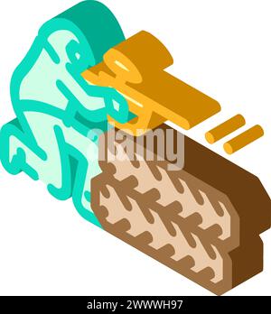 game paintball isometric icon vector illustration Stock Vector