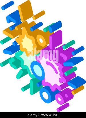 splatter paintball game isometric icon vector illustration Stock Vector