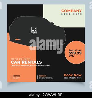 cars for sale & rent brochure, mockup flyer. Vector illustration Stock Vector