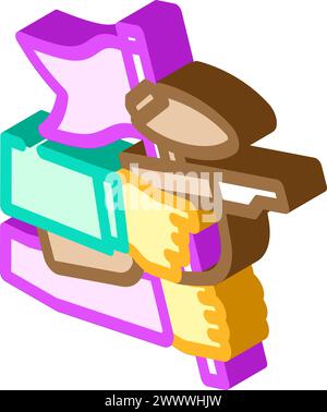 team paintball game isometric icon vector illustration Stock Vector