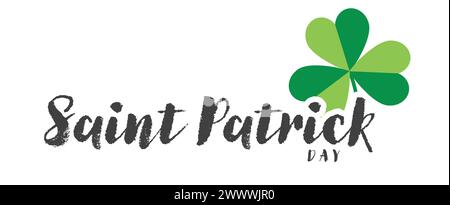Happy Saint Patrick's Day Graphic Template with Clover Leaf Vector Illustration Stock Vector