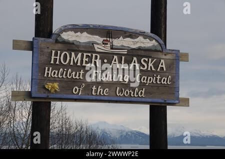 Halibut Capital of the World, Alaska Stock Photo