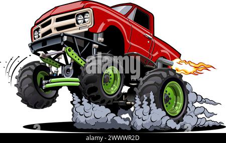 Cartoon Monster Truck. Available EPS-10 separated by groups and layers with transparency effects for one-click recolour Stock Vector