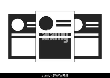 Choosing cv resume seek black and white 2D line cartoon object Stock Vector