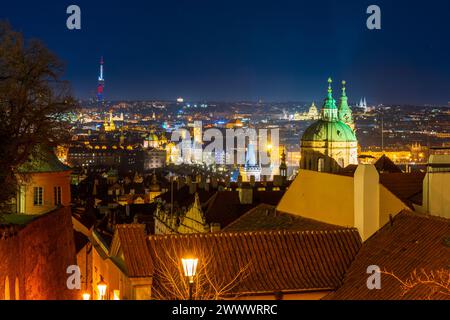 Praha seen from Zámecké schody, Czech Republic, Europe Stock Photo