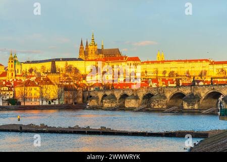 Lobkowicz Palace and St. Vitus Cathedral, Prague, Czech Republic Stock Photo