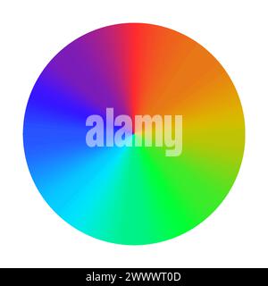 Color wheel chart, bright color wheel guide vector. Stock Vector