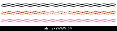 Diagonal parallel lines slash divider tilt strip geometric border vector. Stock Vector