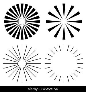 Radial circle lines circular radiating lines vector illustration. Stock Vector