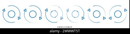 Consistency thin linear technology network outline icon. Stock Vector