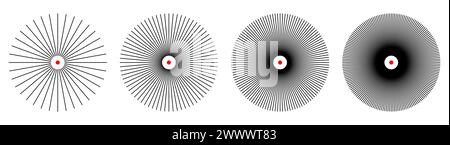 Radial circle lines circular radiating lines vector illustration. Stock Vector