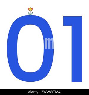 Binary code 2D linear cartoon object Stock Vector