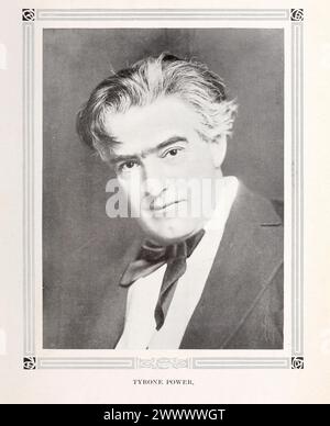 Portrait of Tyrone Power Sr. Vintage Photoplay Magazine photograph portrait of the movie actor, circa 1915 Stock Photo