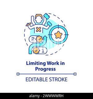 Limiting work in progress multi color concept icon Stock Vector