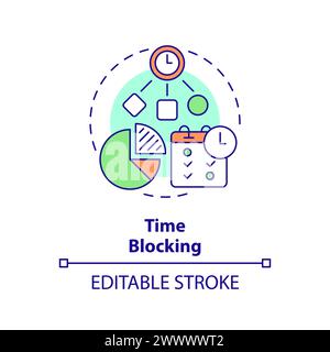Time blocking multi color concept icon Stock Vector