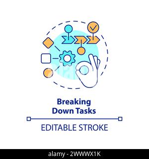 Breaking down tasks multi color concept icon Stock Vector