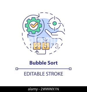 Bubble sort method multi color concept icon Stock Vector