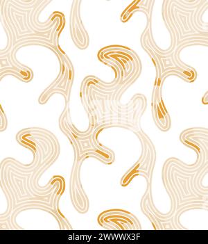 Texture seamless pattern with zigzag lines, triangles and dots. Hand drawn bold geometric shapes. Modern stylish texture with labyrinth motif. Vector Stock Vector
