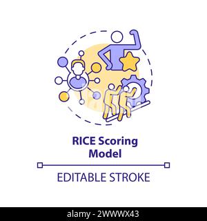 RICE scoring model multi color concept icon Stock Vector