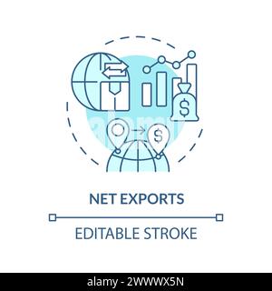 Net exports soft blue concept icon Stock Vector