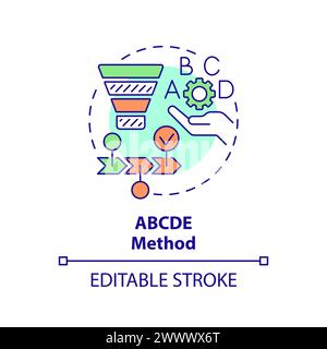 ABCDE method multi color concept icon Stock Vector