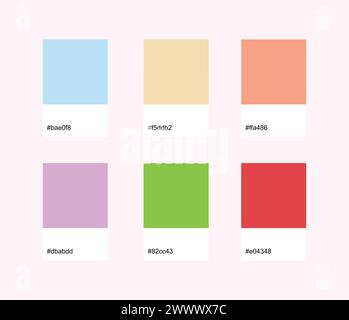 Easter Designer Pack Color Palette inspired by Spring pastel colors. Stock Vector