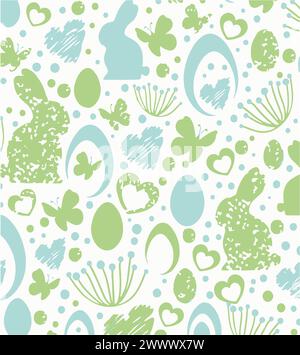 Easter seamless vector pattern background. watercolor effect Stock Vector