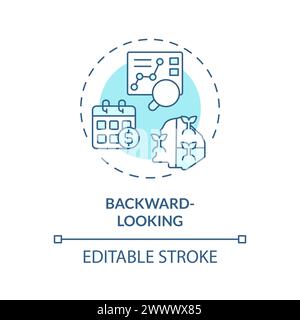 Backward-looking soft blue concept icon Stock Vector