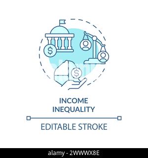 Income inequality soft blue concept icon Stock Vector
