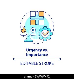 Urgency vs importance multi color concept icon Stock Vector
