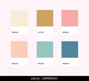 Easter Designer Pack Color Palette inspired by Spring pastel colors. Stock Vector