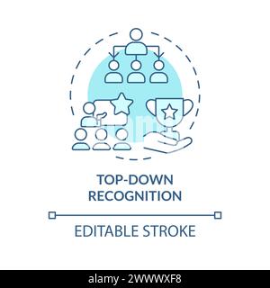 Top down recognition soft blue concept icon Stock Vector