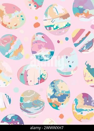 Easter seamless vector pattern background. watercolor effect Stock Vector